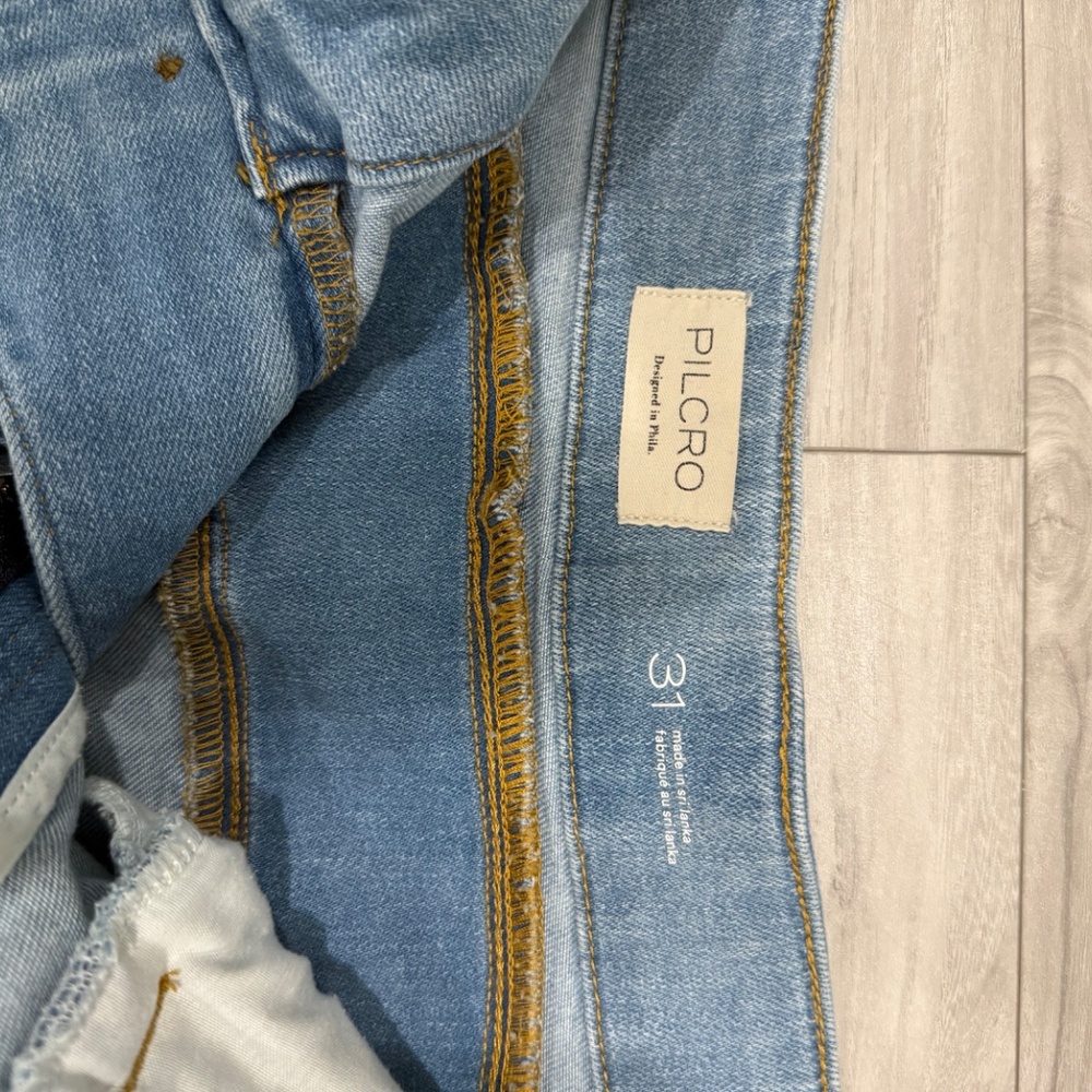 Pilcro Anthropologie High-Rise Rainbow Cropped Flare Jeans - Picture 3 of 5